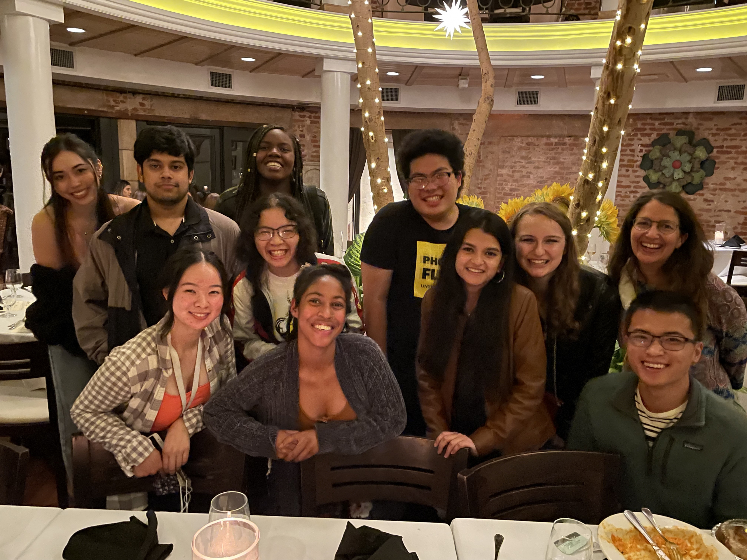 Group of Undergraduate Learning Assistants at the restaurant, Skylight Gardens