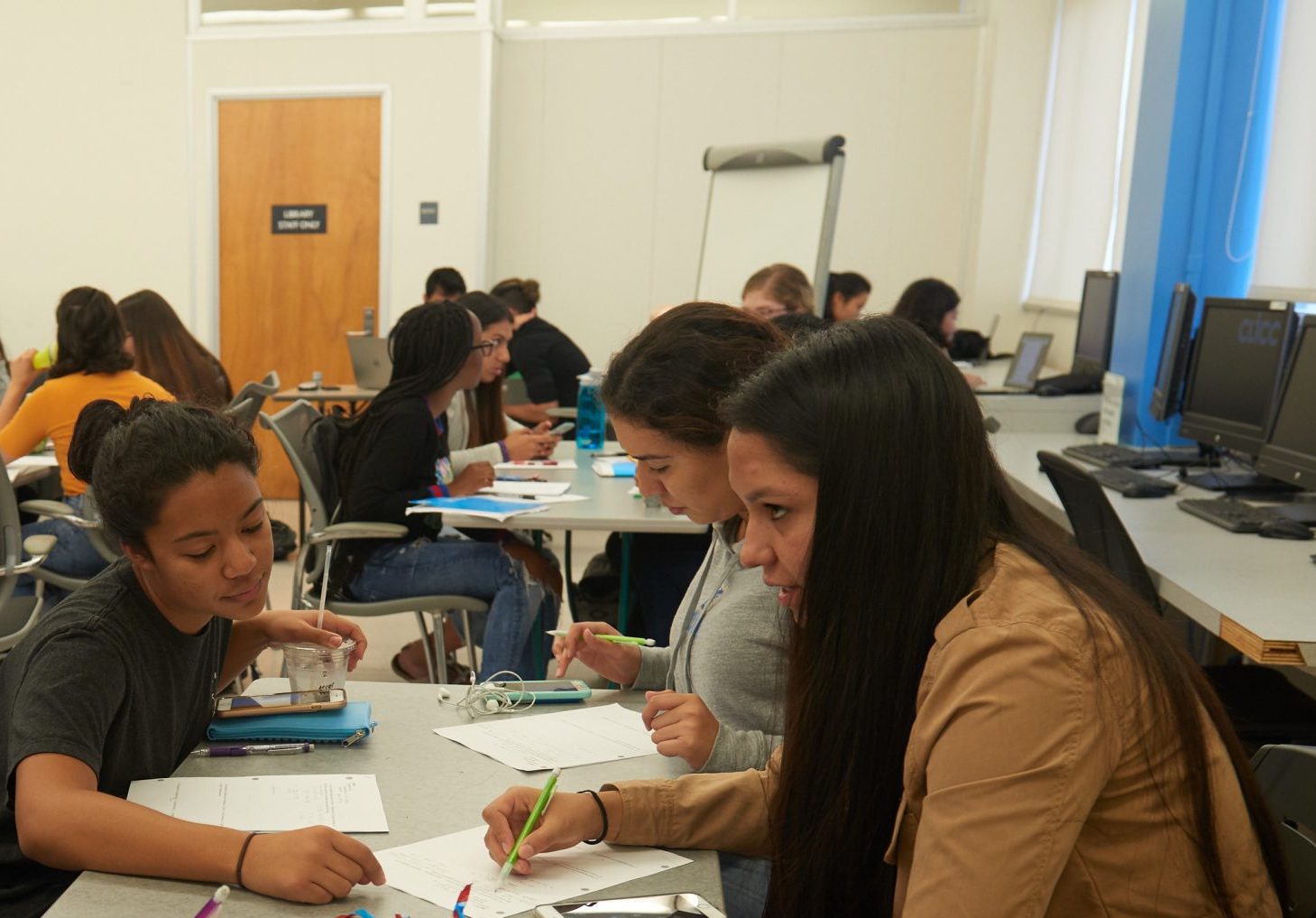 Group of students working together on a group activity