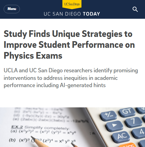Study finds unique strategies to improve student performance on physics exams